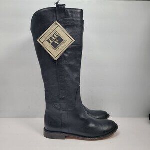 Frye Paige Women's Black Leather Tall Riding Boots 77535 US Size 5.5B